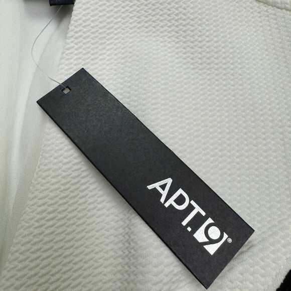 Apt. 9 Colorblock Cap Sleeve Textured A-Line Midi Dress Womens 6 Black White NWT - Picture 6 of 16